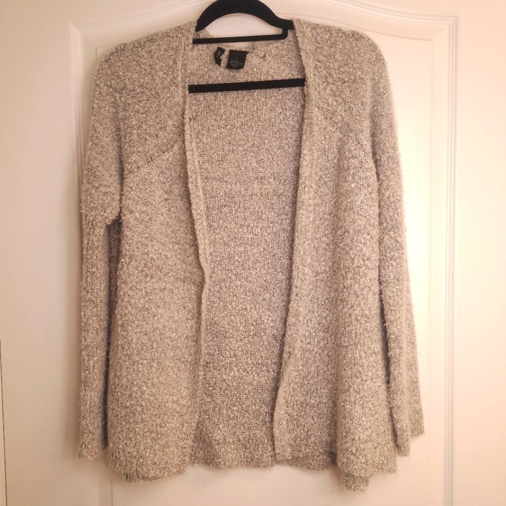 Grey Fuzzy Draped Sweater by New Directions